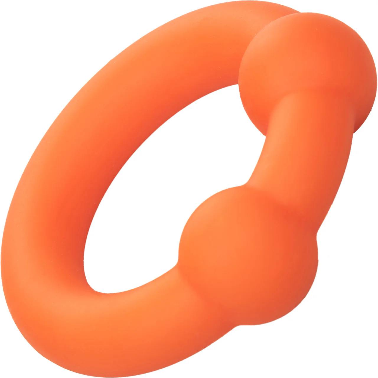 Alpha Liquid Silicone Dual Ball Cock Ring By CalExotics - Orange - Image 4