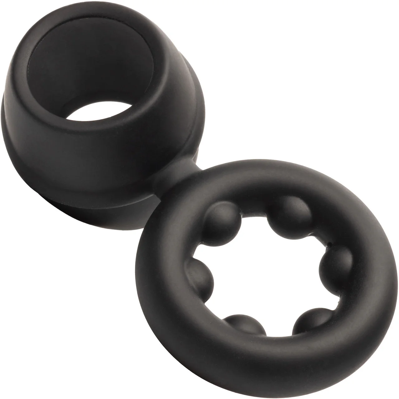 Alpha Liquid Silicone Dual Support Magnum Cock & Balls Ring By CalExotics - Black - Image 3