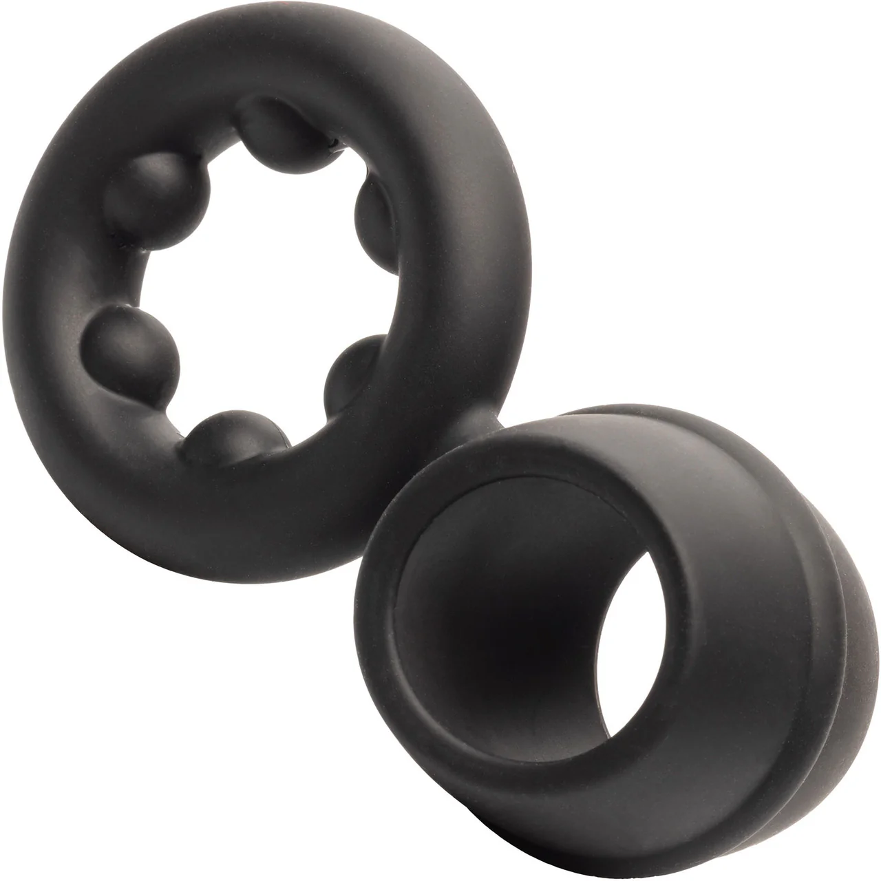 Alpha Liquid Silicone Dual Support Magnum Cock & Balls Ring By CalExotics - Black - Image 5