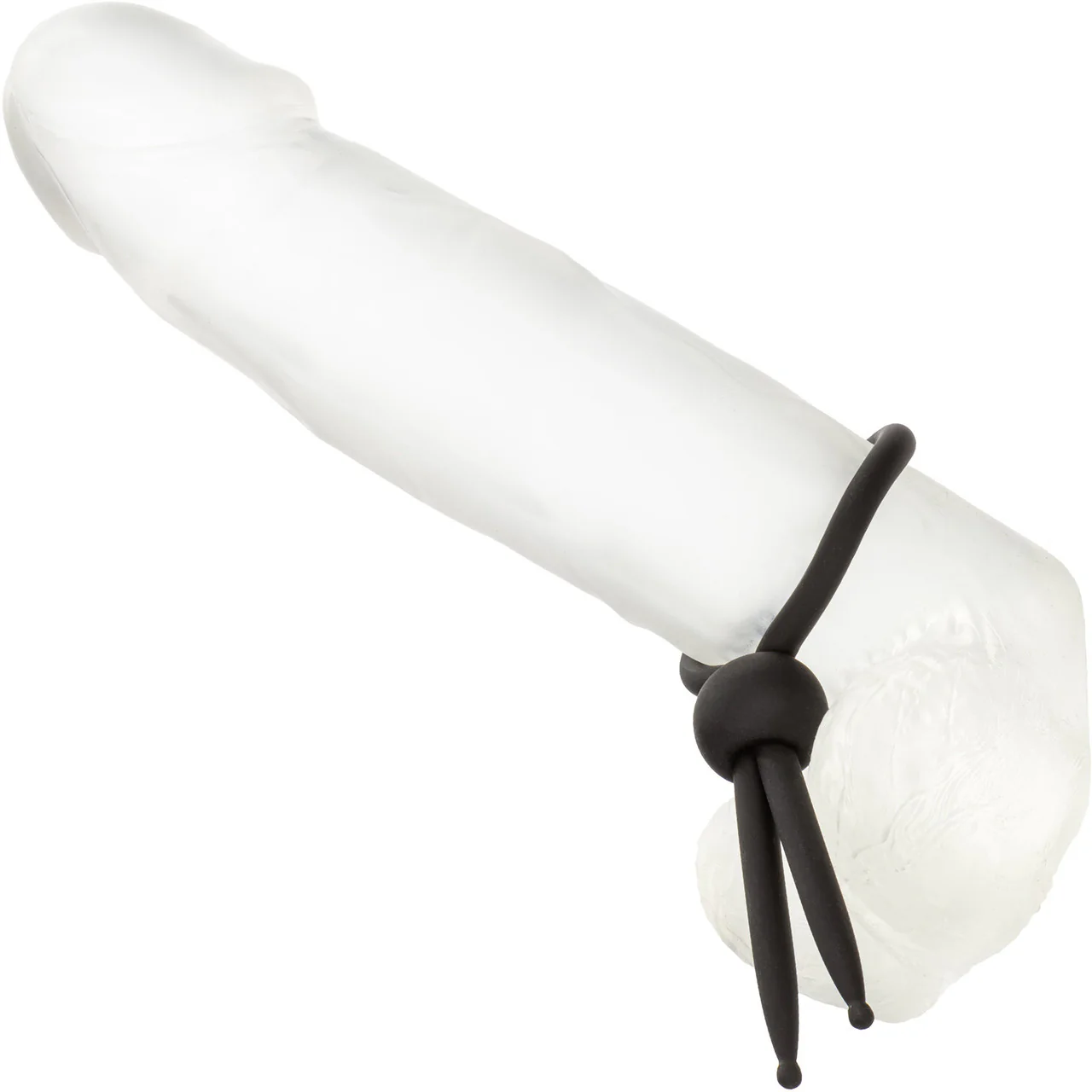Alpha Liquid Silicone Lasso Cock Ring By CalExotics - Black - Image 2