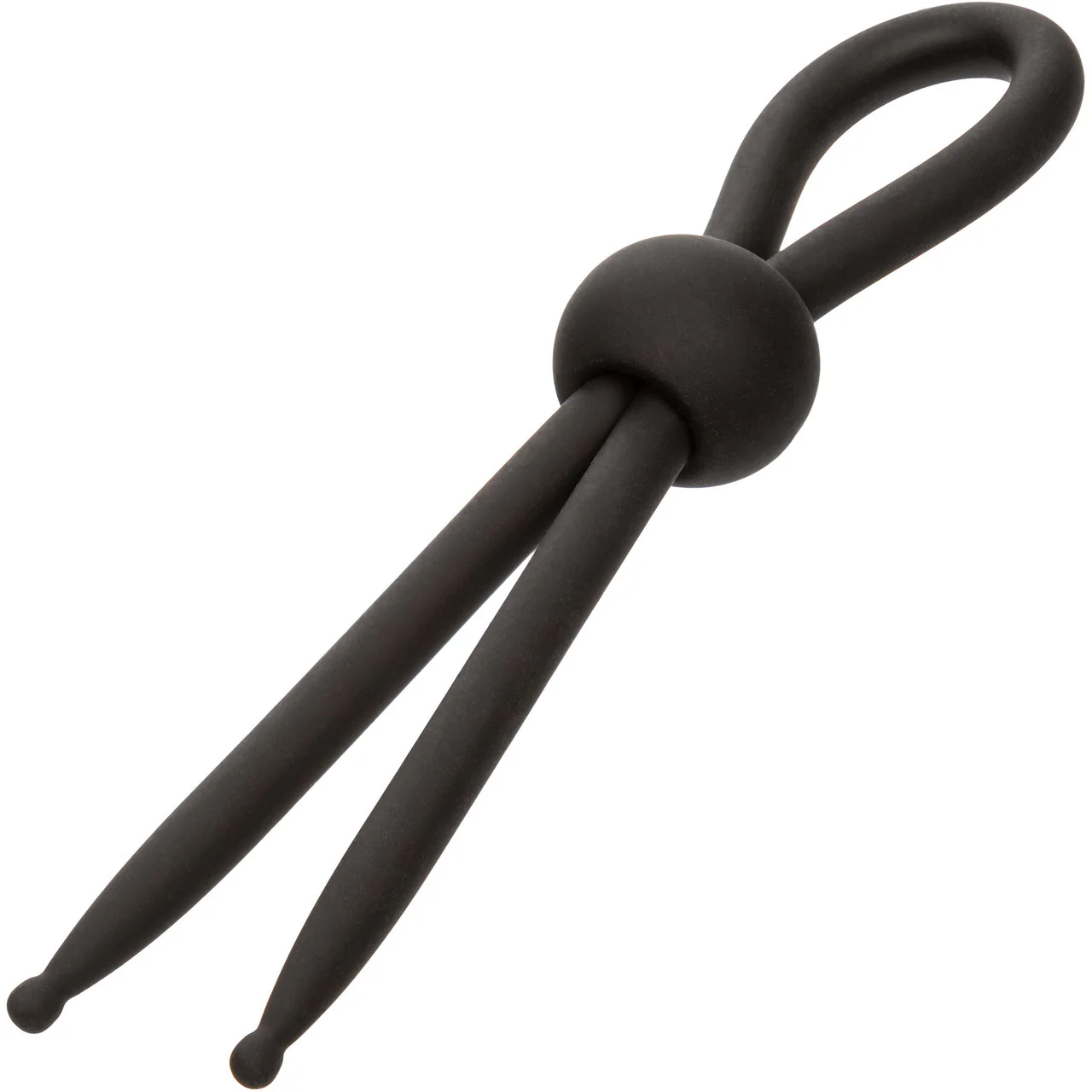 Alpha Liquid Silicone Lasso Cock Ring By CalExotics - Black - Image 3