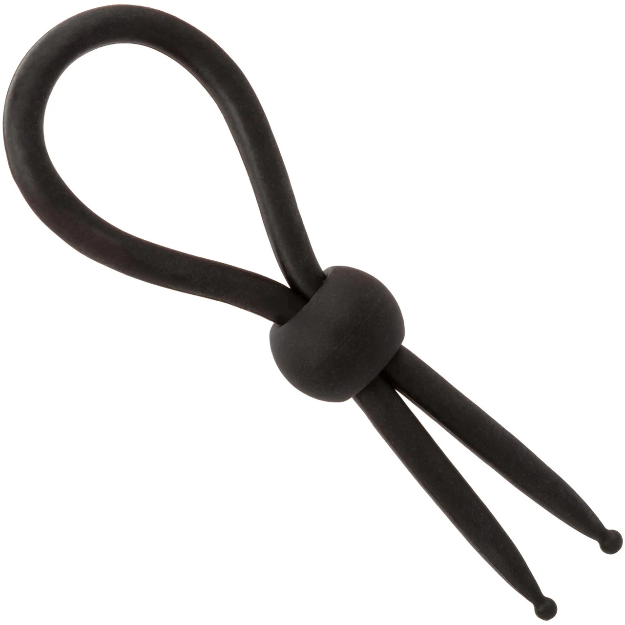 Alpha Liquid Silicone Lasso Cock Ring By CalExotics - Black - Image 4