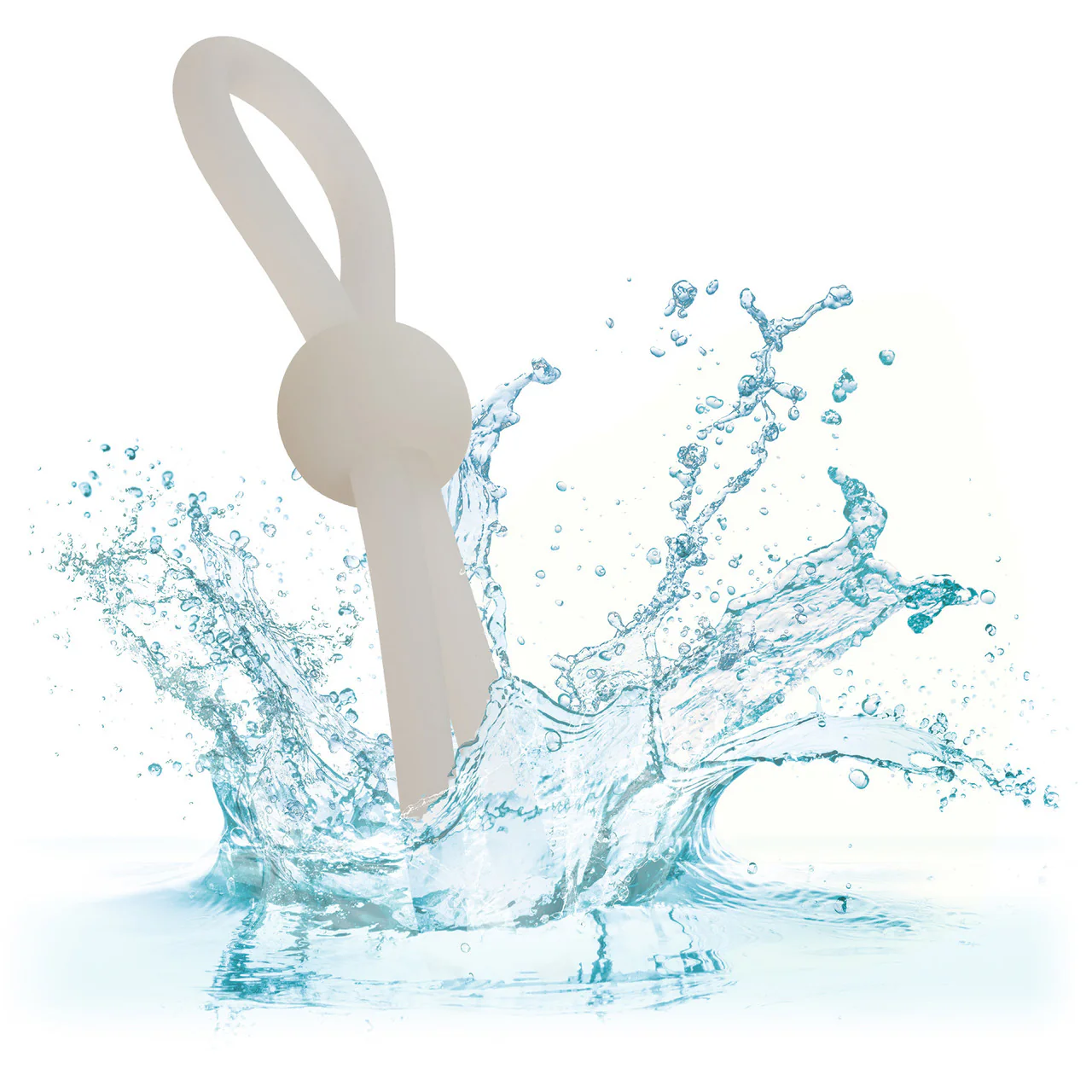 Alpha Liquid Silicone Lasso Cock Ring By CalExotics - Natural - Image 5