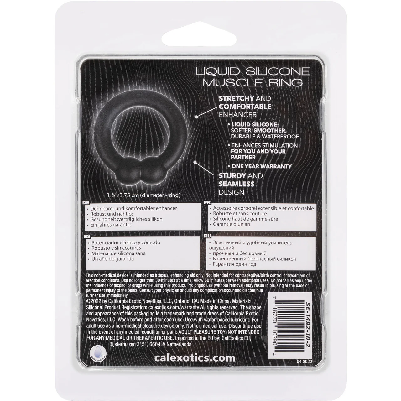 Alpha Liquid Silicone Muscle Cock Ring By CalExotics - Black - Image 9