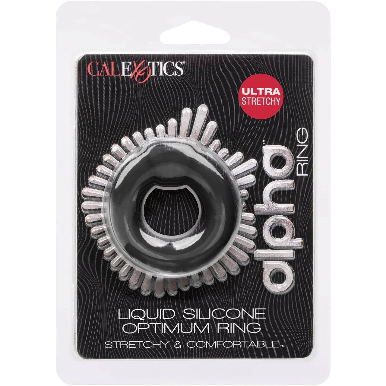 Alpha Liquid Silicone Optimum Cock Ring By CalExotics - Black - Image 8