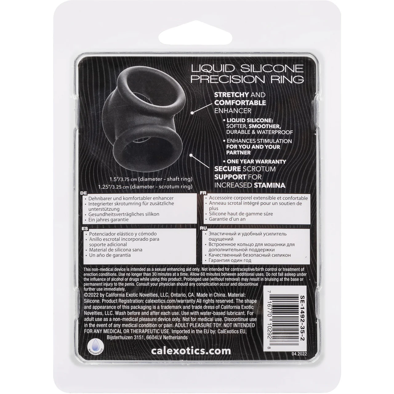 Alpha Liquid Silicone Precision Cock & Balls Ring By CalExotics - Grey - Image 13