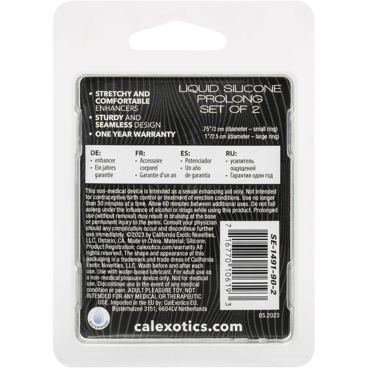 Alpha Liquid Silicone Prolong 2 Piece Cock Ring Set By CalExotics - Black & Gray - Image 11