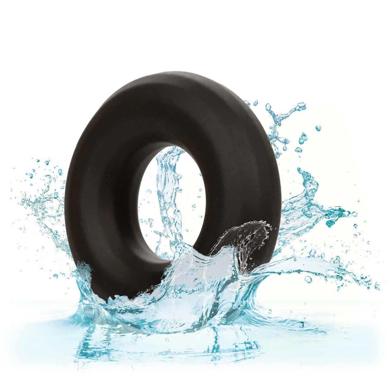 Alpha Liquid Silicone Prolong Medium Cock Ring By CalExotics - Black - Image 6