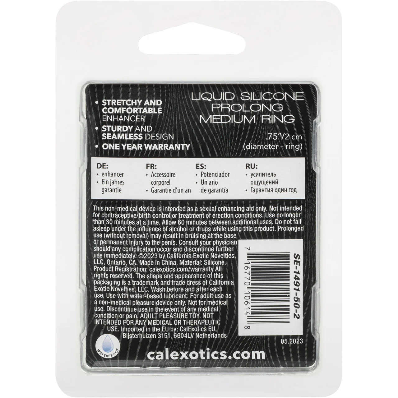 Alpha Liquid Silicone Prolong Medium Cock Ring By CalExotics - Black - Image 8