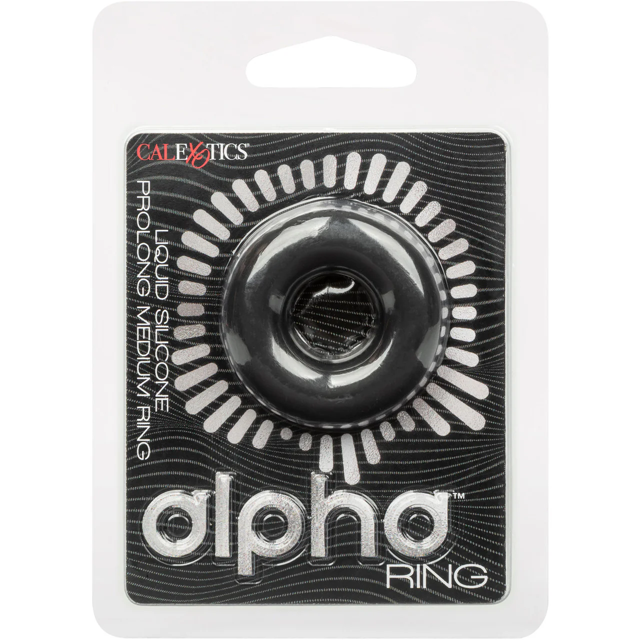 Alpha Liquid Silicone Prolong Medium Cock Ring By CalExotics - Black - Image 9
