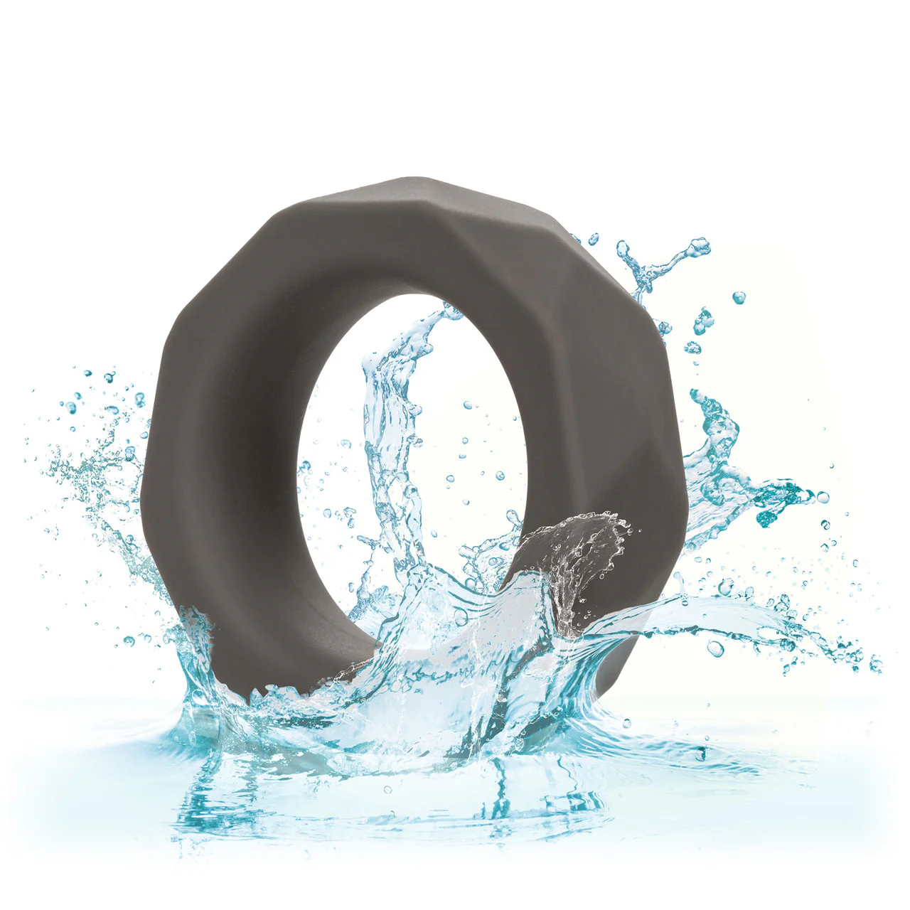 Alpha Liquid Silicone Prolong Prismatic Cock Ring By CalExotics - Gray - Image 6