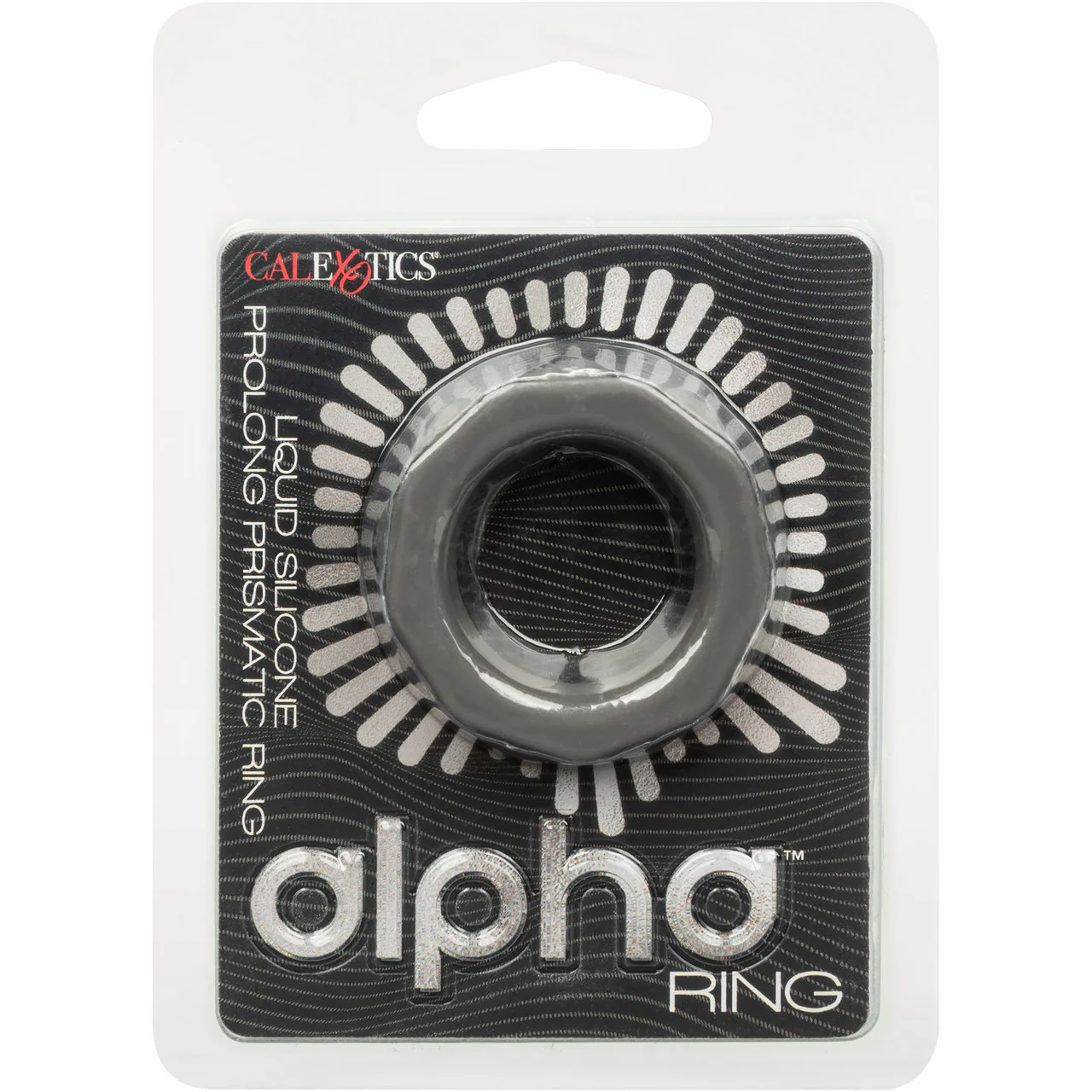 Alpha Liquid Silicone Prolong Prismatic Cock Ring By CalExotics - Gray - Image 9