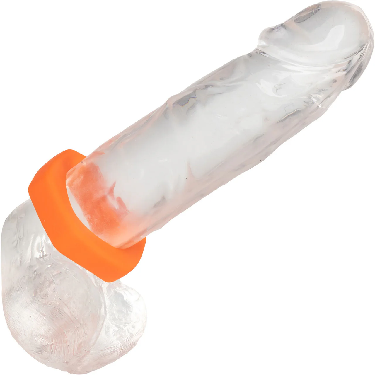 Alpha Liquid Silicone Prolong Sexagon Cock Ring By CalExotics - Orange - Image 2
