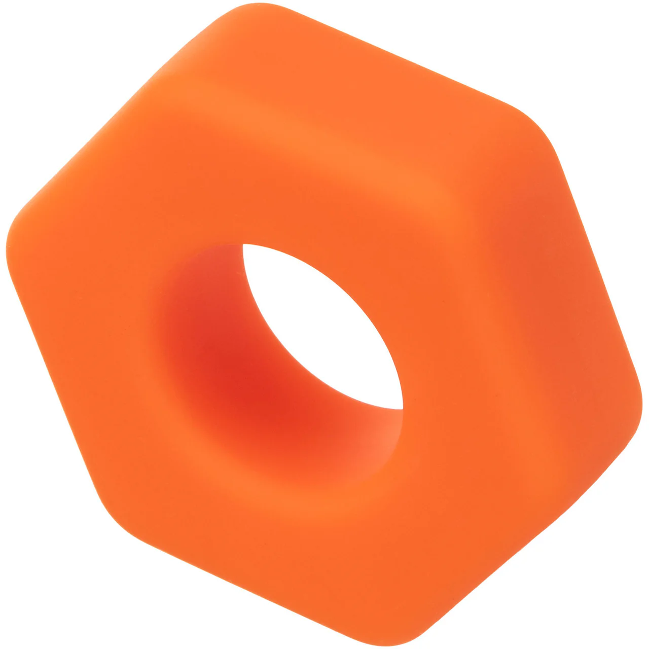Alpha Liquid Silicone Prolong Sexagon Cock Ring By CalExotics - Orange - Image 3