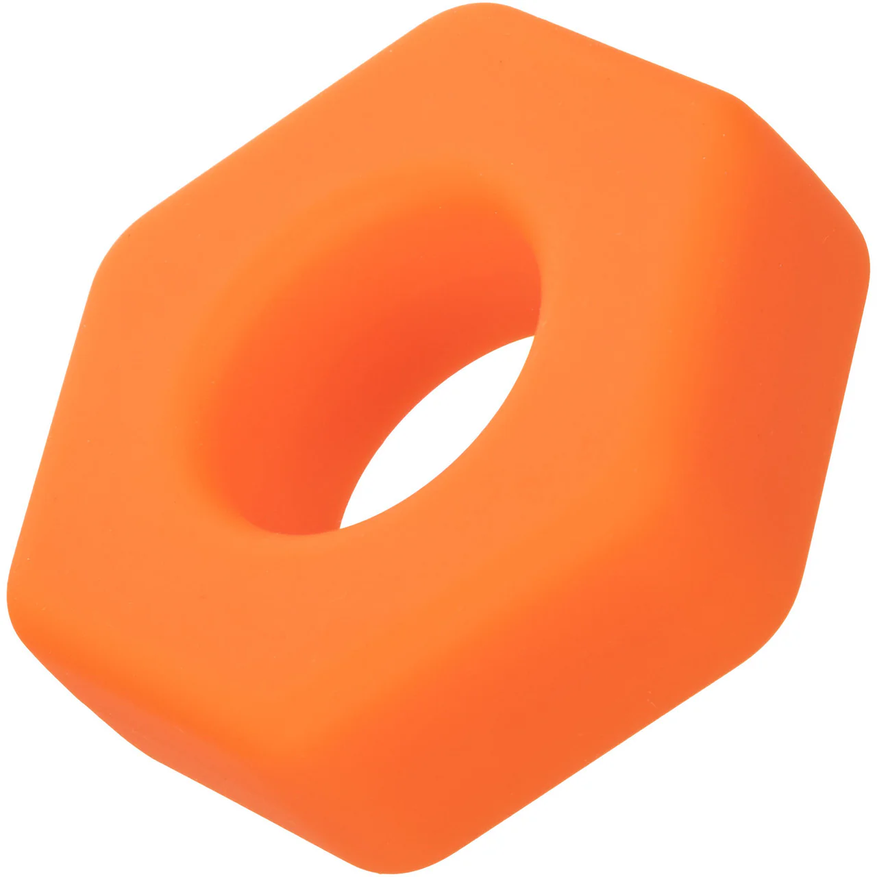 Alpha Liquid Silicone Prolong Sexagon Cock Ring By CalExotics - Orange - Image 5