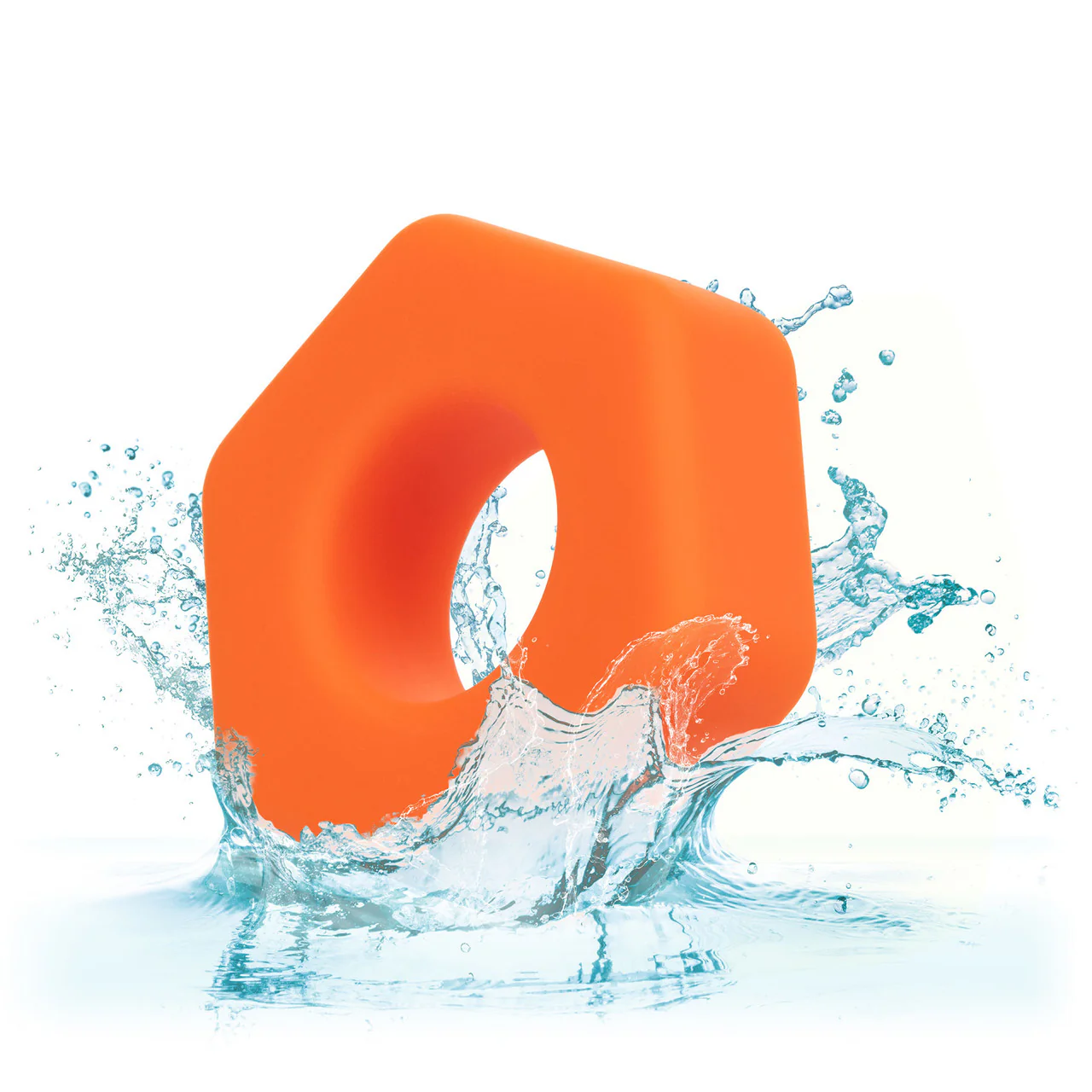 Alpha Liquid Silicone Prolong Sexagon Cock Ring By CalExotics - Orange - Image 6