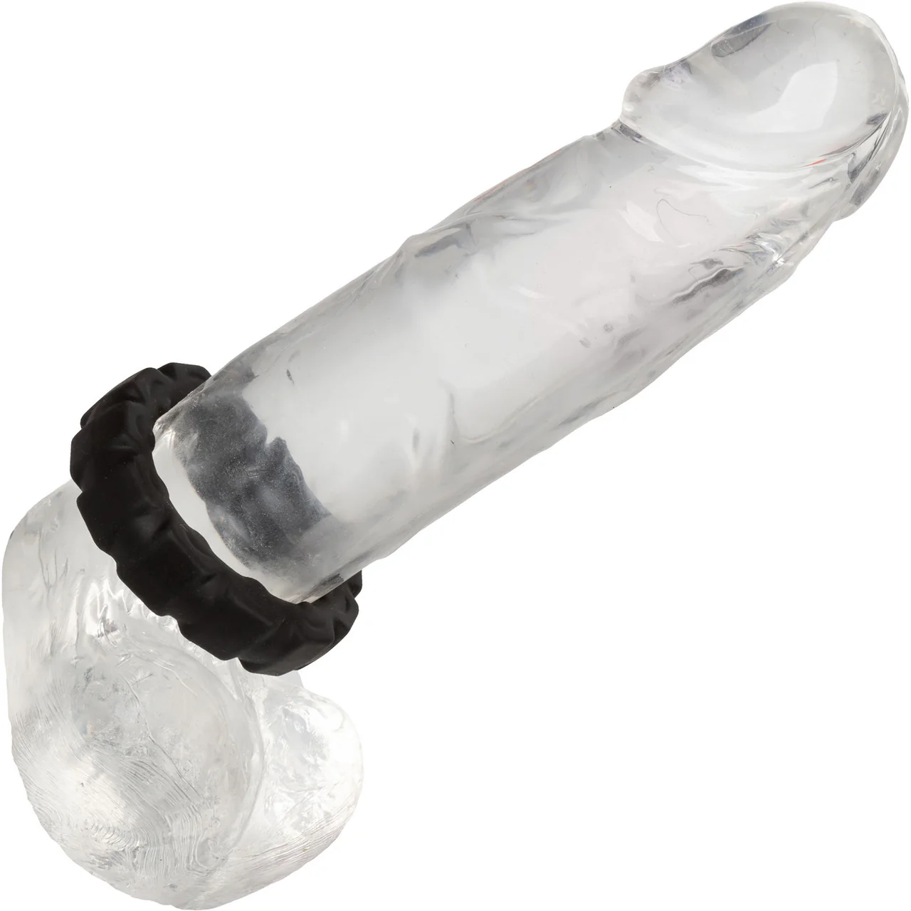 Alpha Liquid Silicone Prolong Tread Cock Ring By CalExotics - Black - Image 2