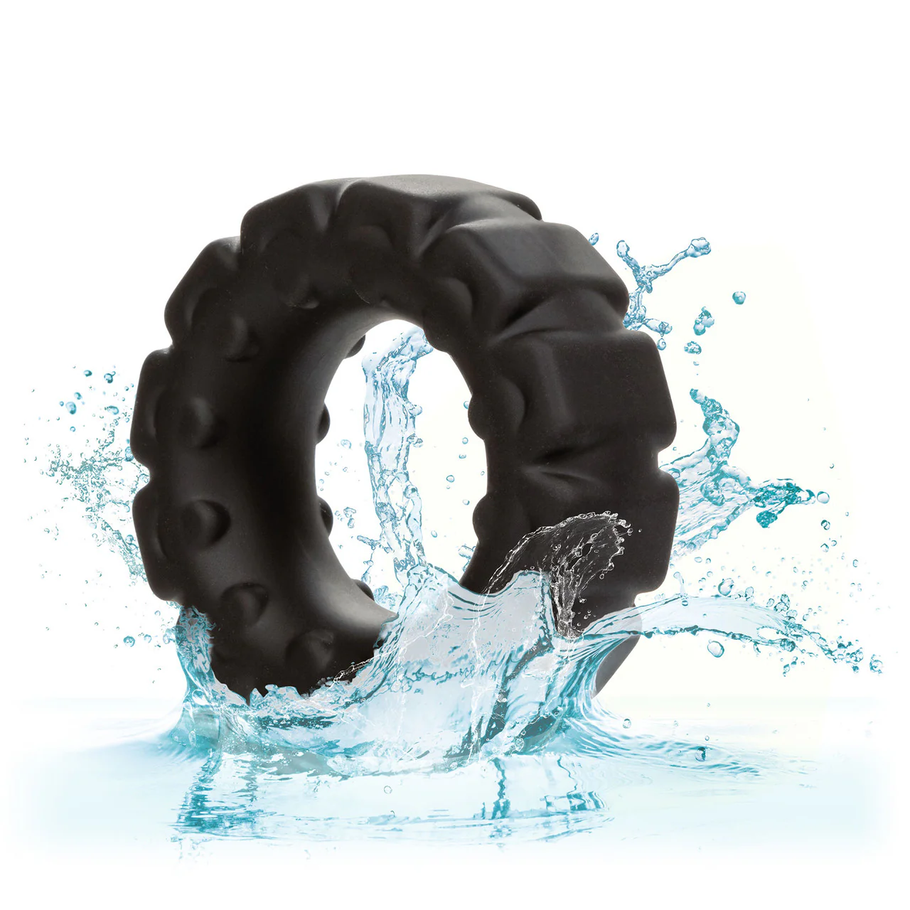 Alpha Liquid Silicone Prolong Tread Cock Ring By CalExotics - Black - Image 6