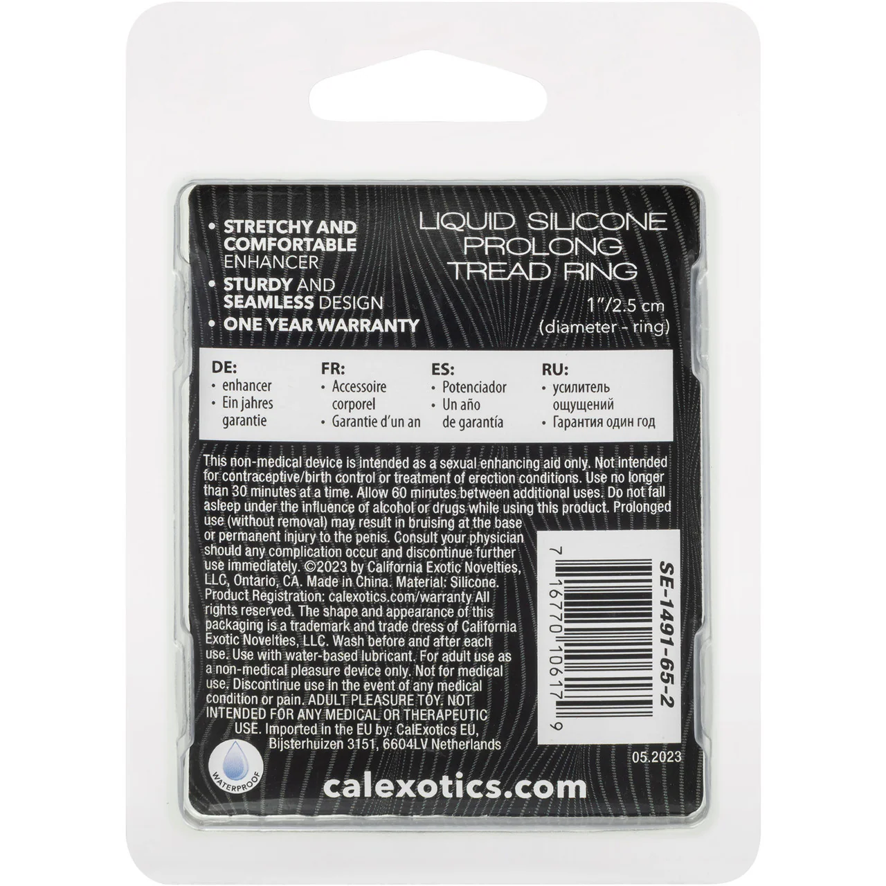 Alpha Liquid Silicone Prolong Tread Cock Ring By CalExotics - Black - Image 8