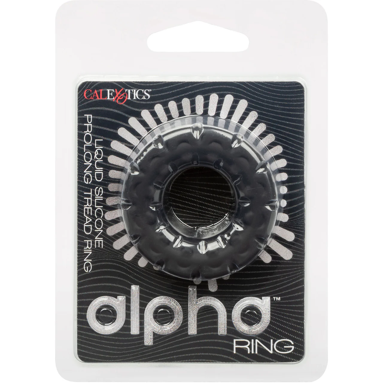 Alpha Liquid Silicone Prolong Tread Cock Ring By CalExotics - Black - Image 9