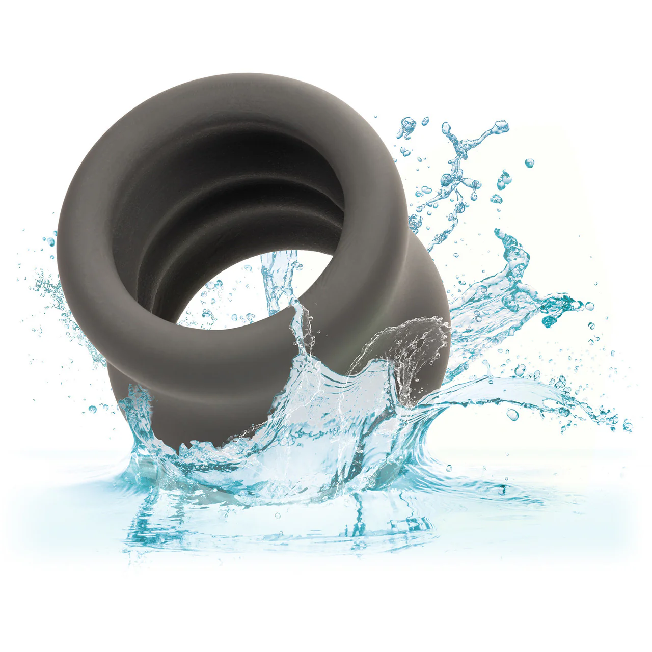 Alpha Liquid Silicone Scrotum Ring By CalExotics - Gray - Image 9