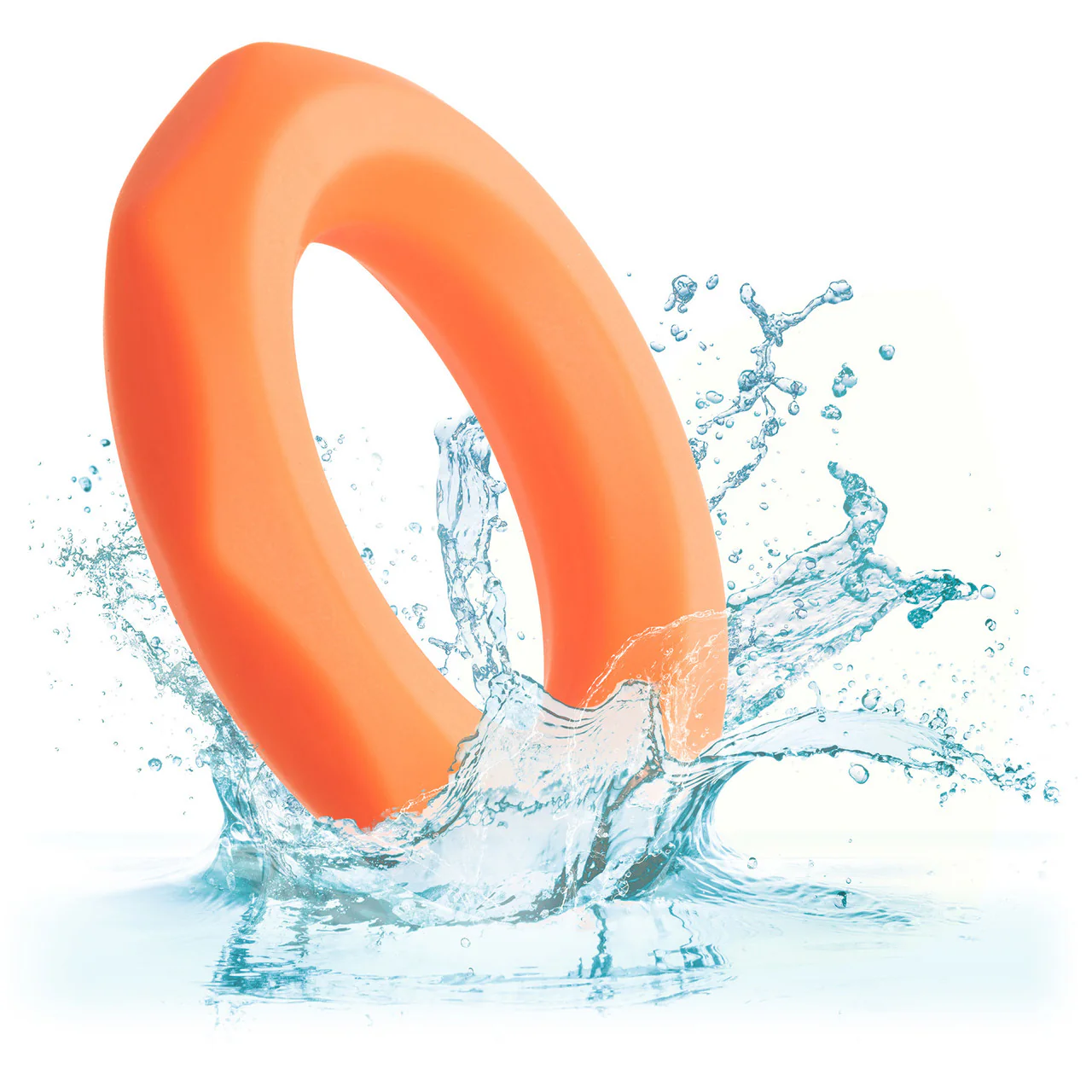 Alpha Liquid Silicone Sexagon Cock Ring By CalExotics - Orange - Image 6