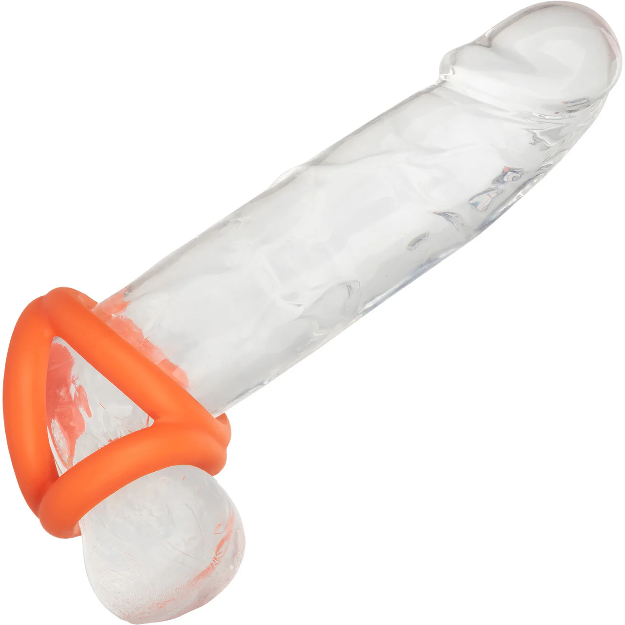 Alpha Liquid Silicone Tri-Ring Cock Ring By CalExotics - Orange - Image 2