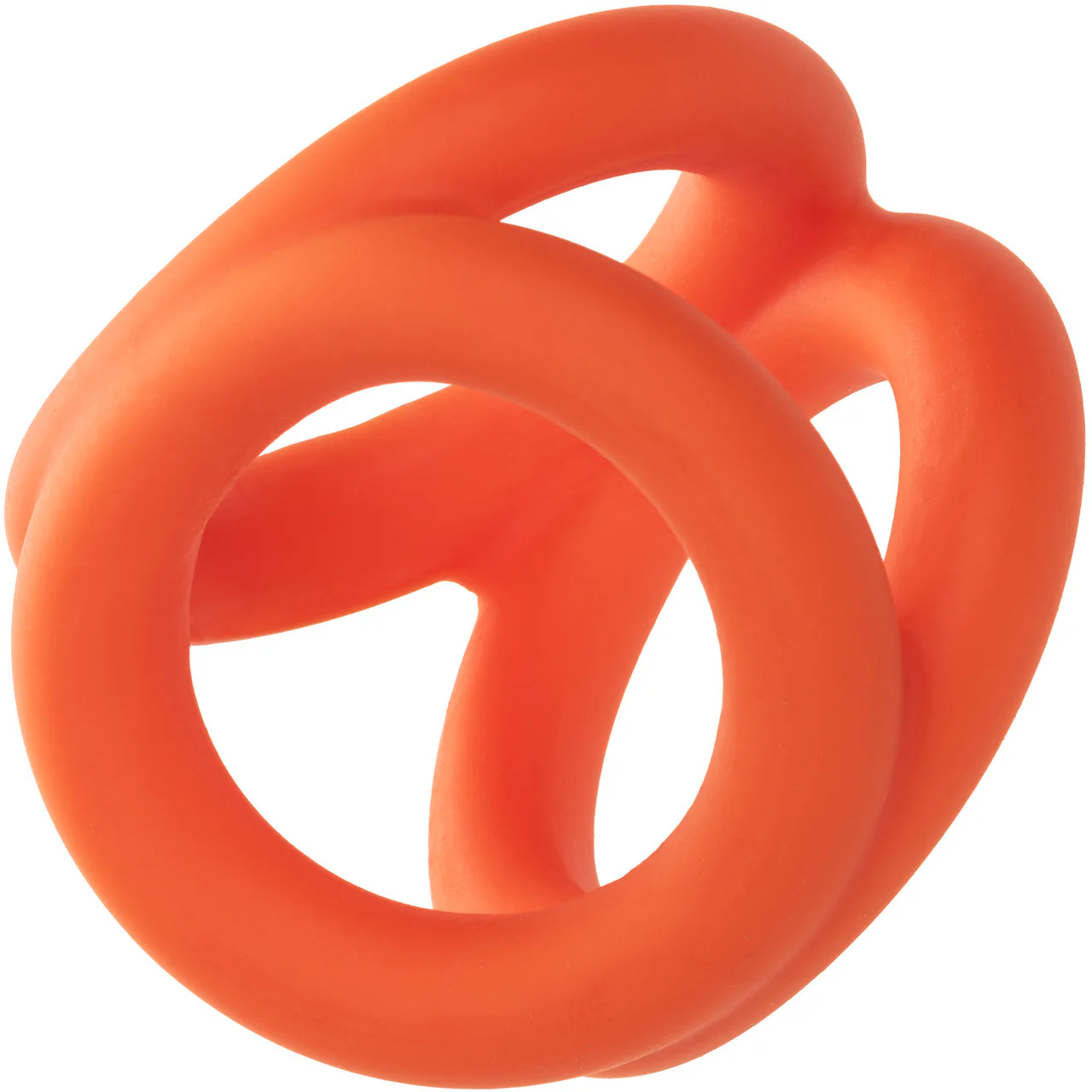 Alpha Liquid Silicone Tri-Ring Cock Ring By CalExotics - Orange - Image 3