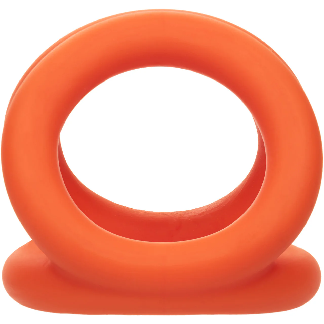Alpha Liquid Silicone Tri-Ring Cock Ring By CalExotics - Orange - Image 4
