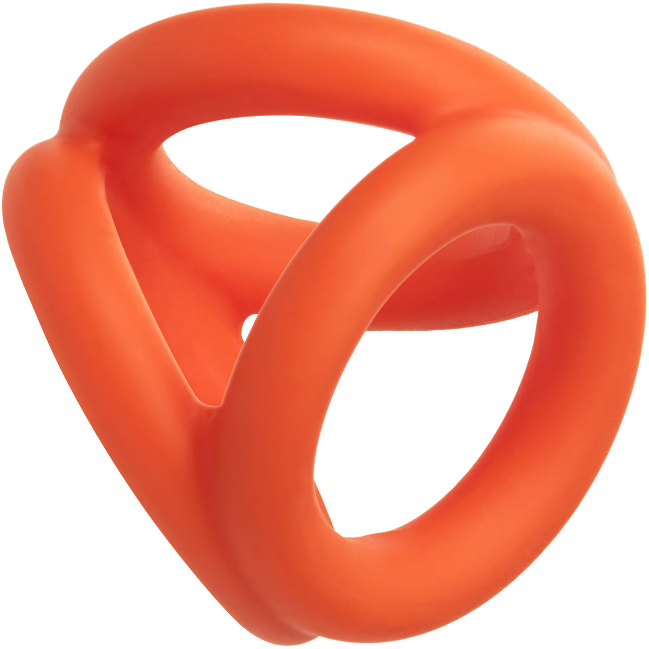 Alpha Liquid Silicone Tri-Ring Cock Ring By CalExotics - Orange - Image 6