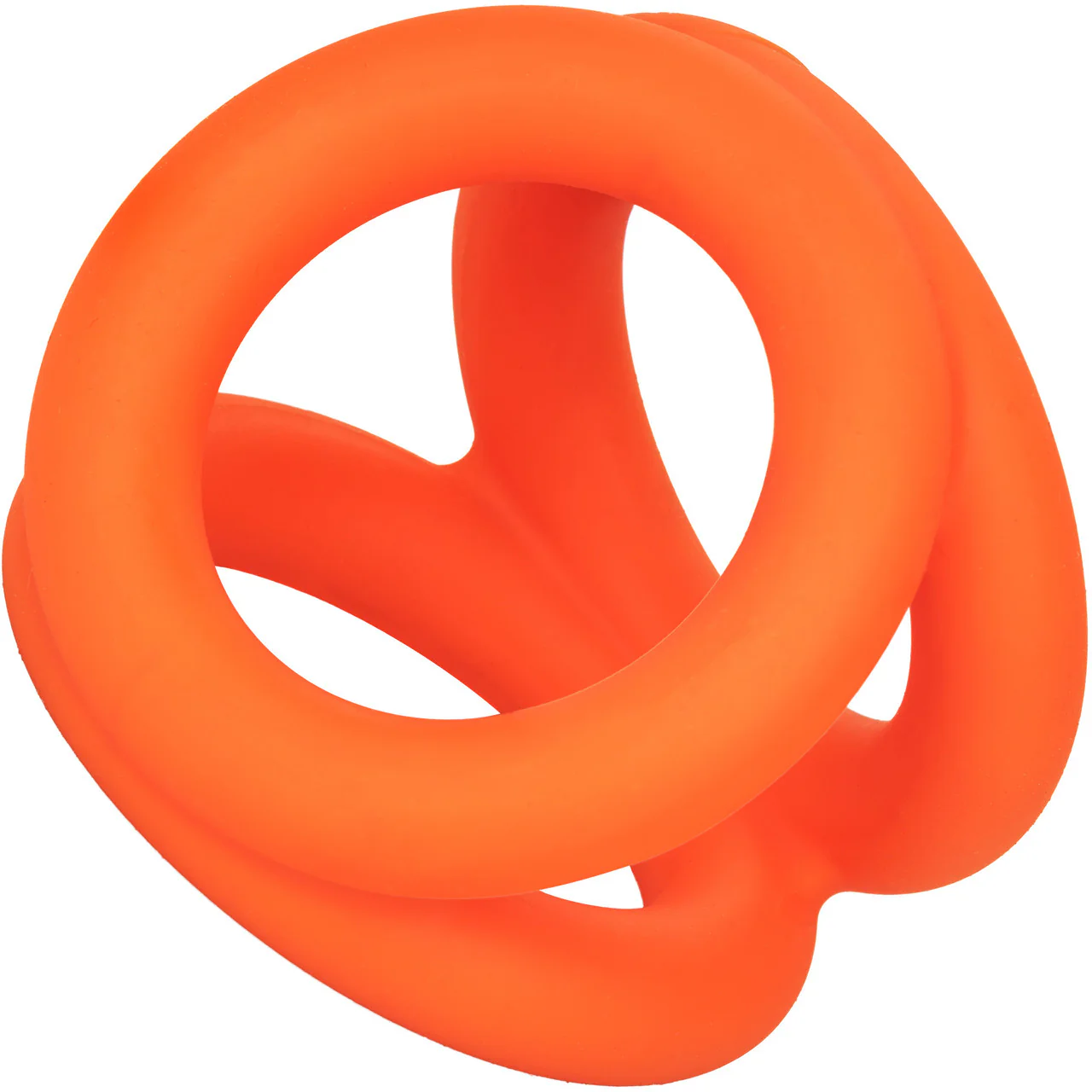 Alpha Liquid Silicone Tri-Ring Cock Ring By CalExotics - Orange - Image 7
