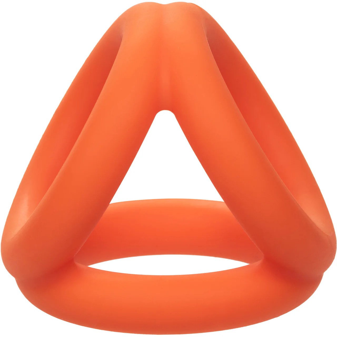 Alpha Liquid Silicone Tri-Ring Cock Ring By CalExotics - Orange - Image 8