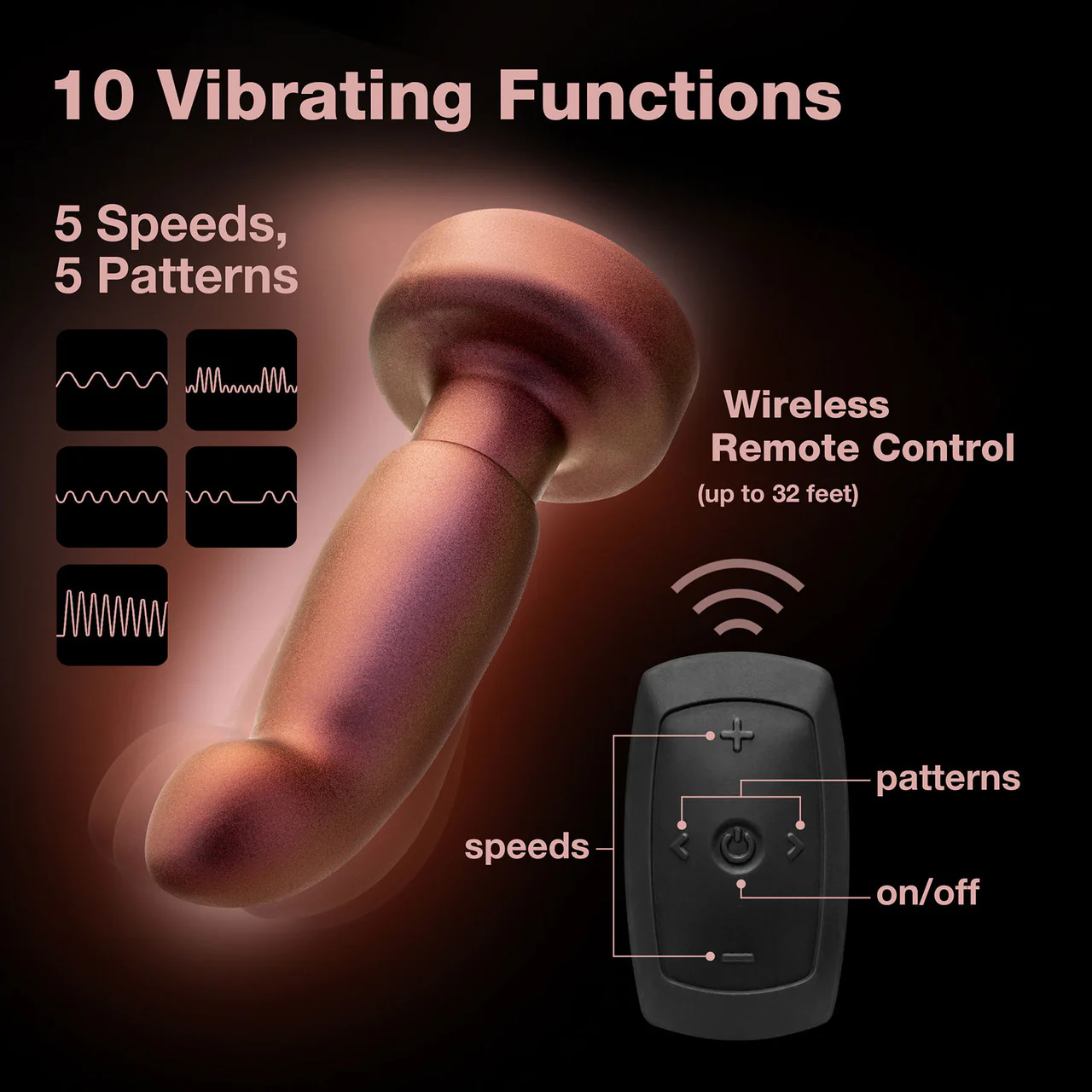 Anal Adventures Matrix Bionic Silicone Vibrating, Gyrating, Rotating Remote Butt Plug By Blush - Cosmic Copper - Image 11