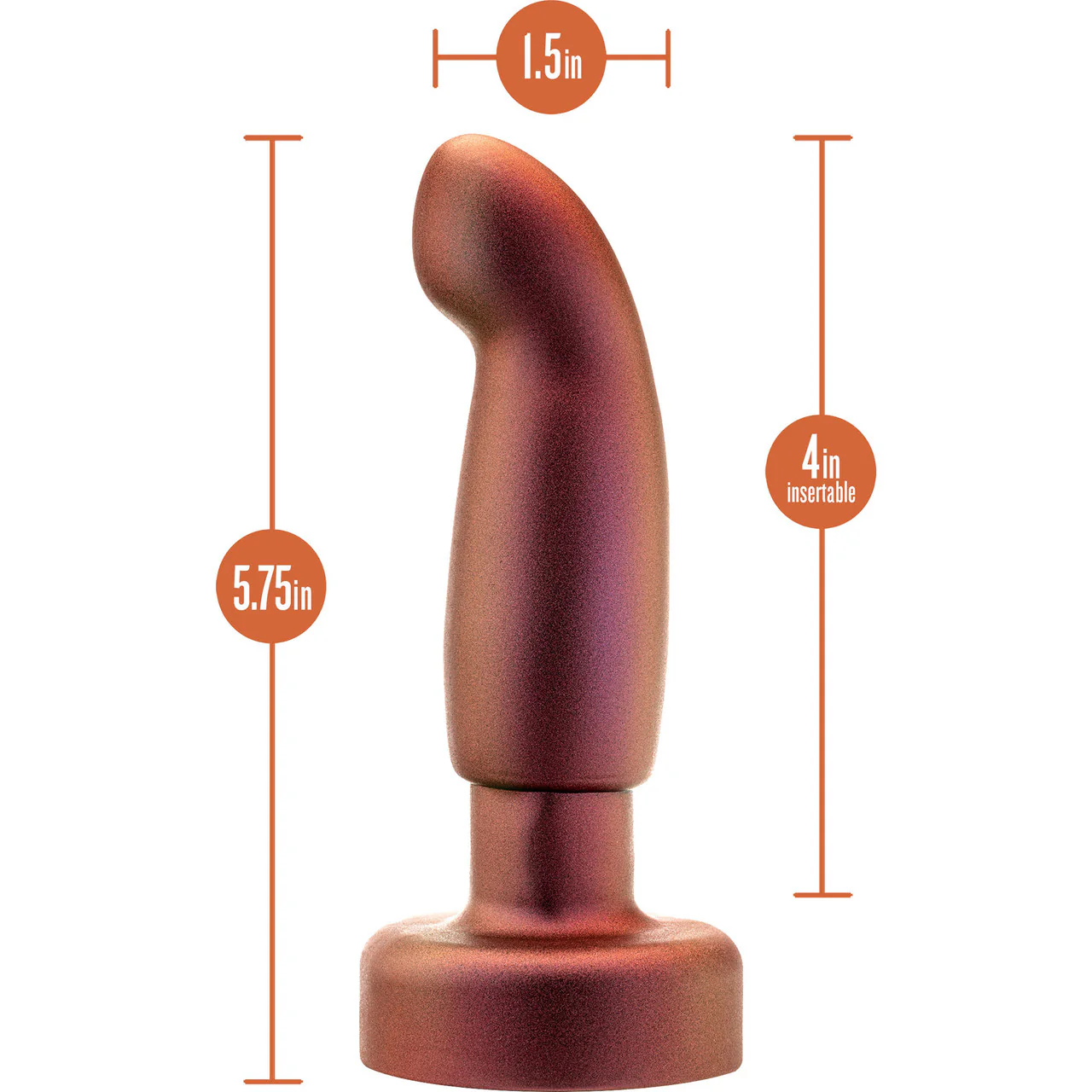Anal Adventures Matrix Bionic Silicone Vibrating, Gyrating, Rotating Remote Butt Plug By Blush - Cosmic Copper - Image 6