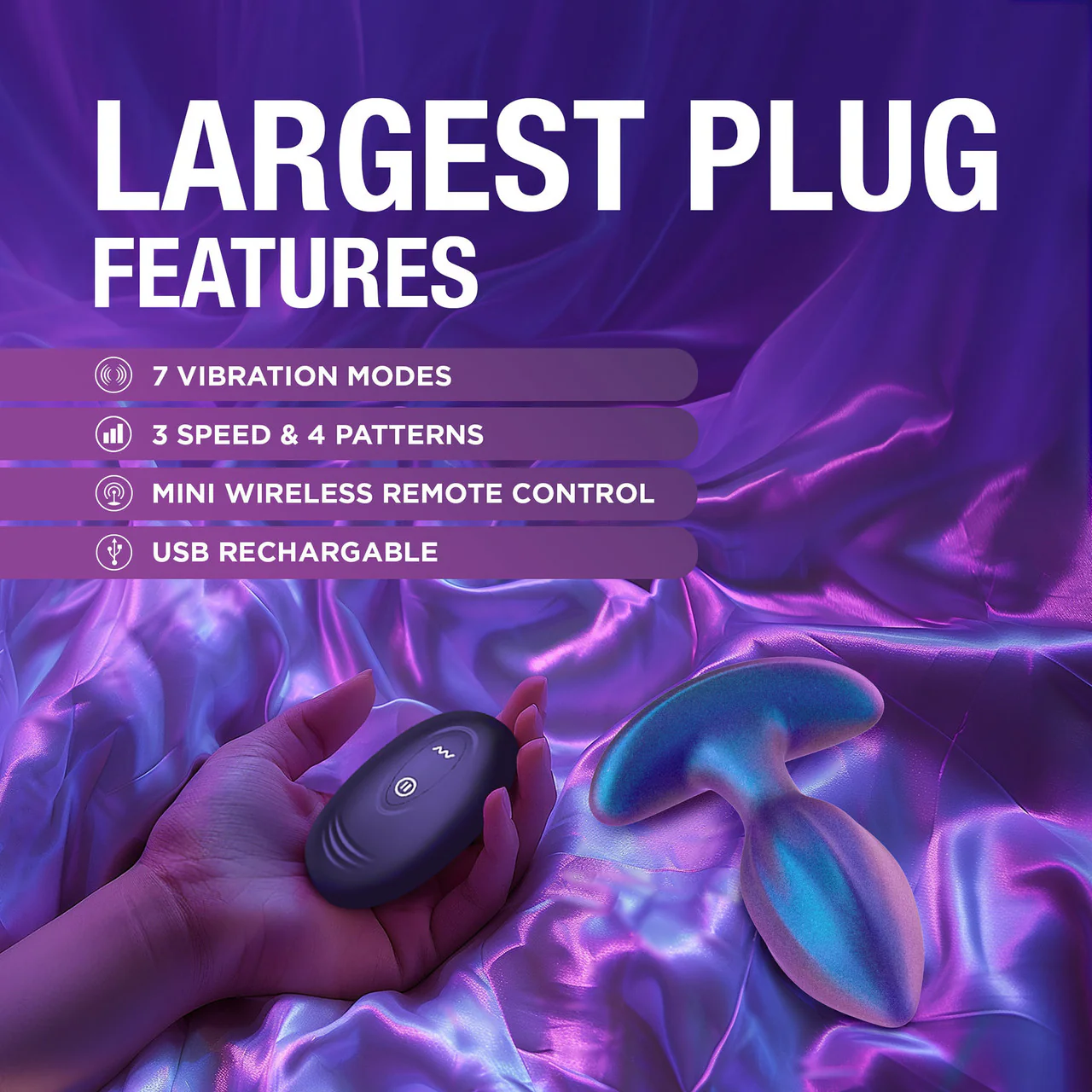 Anal Adventures Matrix Cosmos 3-Piece Silicone Anal Training Kit With Vibrating Butt Plug & Remote By Blush - Lunar Blue - Image 2