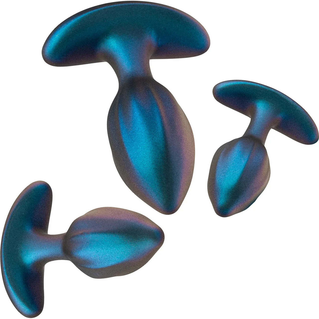Anal Adventures Matrix Cosmos 3-Piece Silicone Anal Training Kit With Vibrating Butt Plug & Remote By Blush - Lunar Blue - Image 3