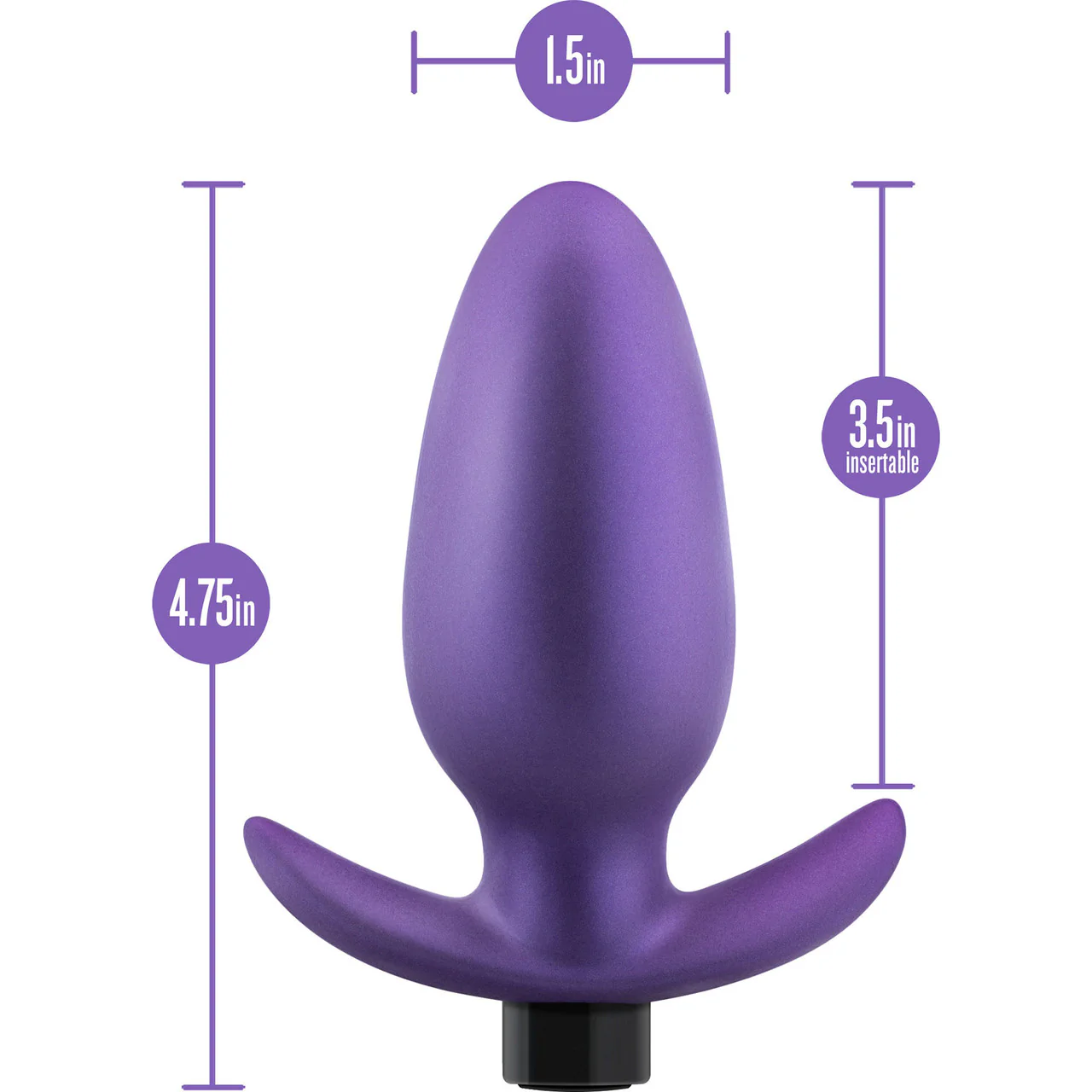 Anal Adventures Matrix Excelsior Silicone Rechargeable Vibrating Butt Plug By Blush - Astro Violet - Image 6