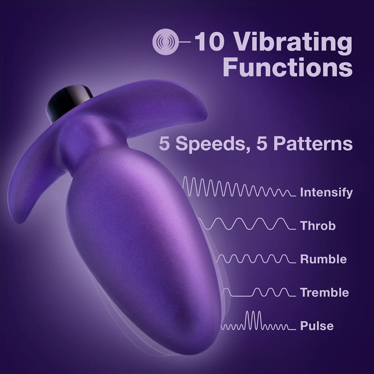 Anal Adventures Matrix Excelsior Silicone Rechargeable Vibrating Butt Plug By Blush - Astro Violet - Image 9