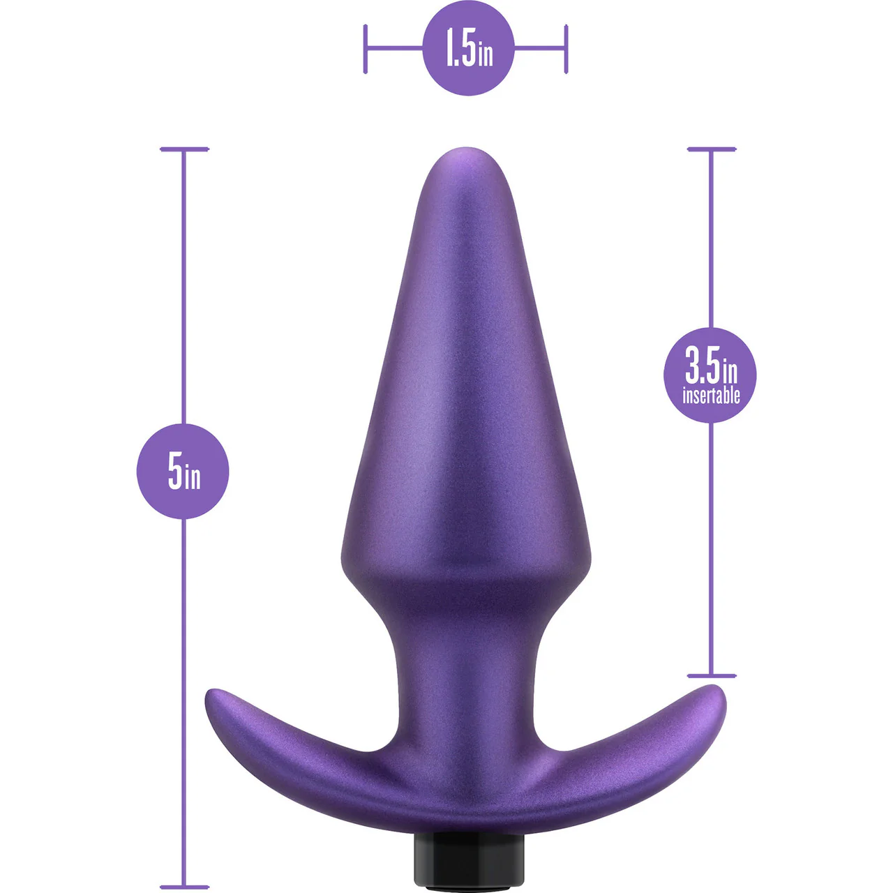 Anal Adventures Matrix Interstellar Silicone Rechargeable Vibrating Butt Plug By Blush - Astro Violet - Image 4