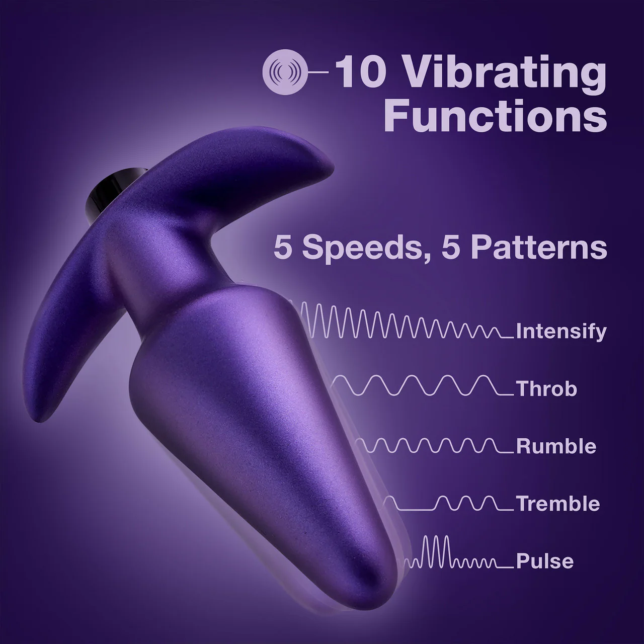 Anal Adventures Matrix Interstellar Silicone Rechargeable Vibrating Butt Plug By Blush - Astro Violet - Image 7