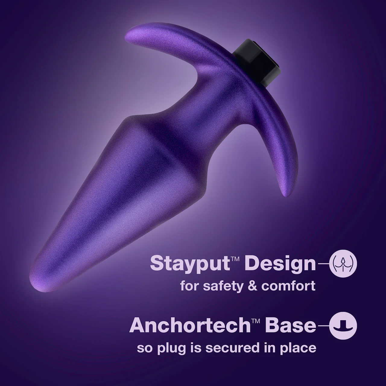 Anal Adventures Matrix Interstellar Silicone Rechargeable Vibrating Butt Plug By Blush - Astro Violet - Image 8