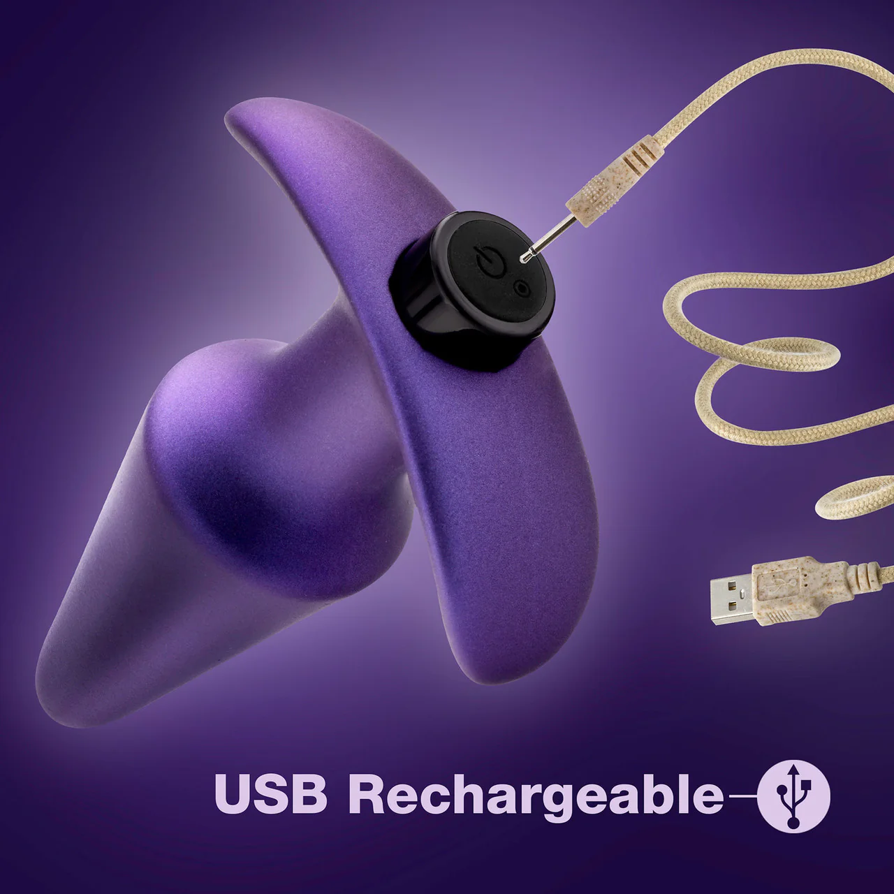 Anal Adventures Matrix Interstellar Silicone Rechargeable Vibrating Butt Plug By Blush - Astro Violet - Image 9