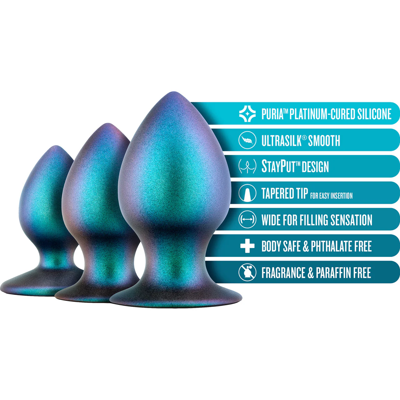 Anal Adventures Matrix Metaverse Silicone 3 Piece Butt Plug Kit By Blush - Dark Millenia - Image 4