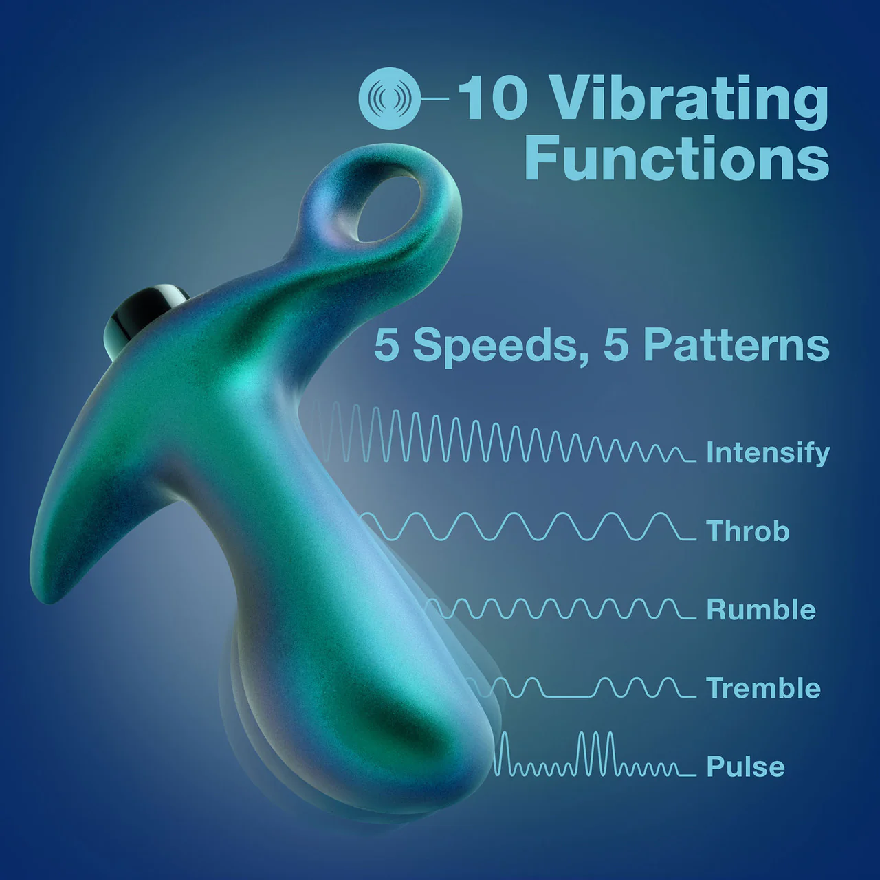 Anal Adventures Matrix Teleportation Silicone Rechargeable Vibrating Butt Plug By Blush - Lunar Blue - Image 10