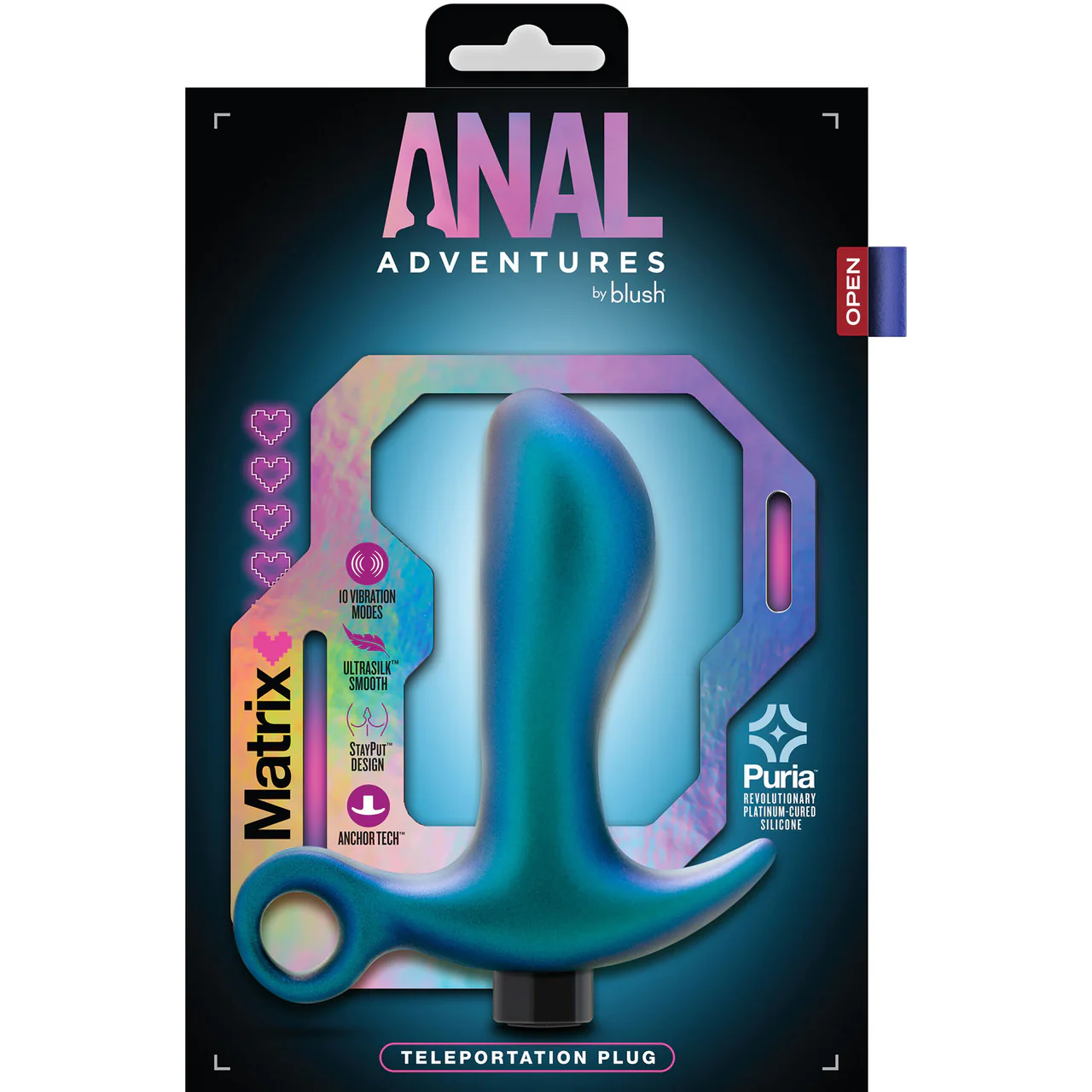 Anal Adventures Matrix Teleportation Silicone Rechargeable Vibrating Butt Plug By Blush - Lunar Blue - Image 13