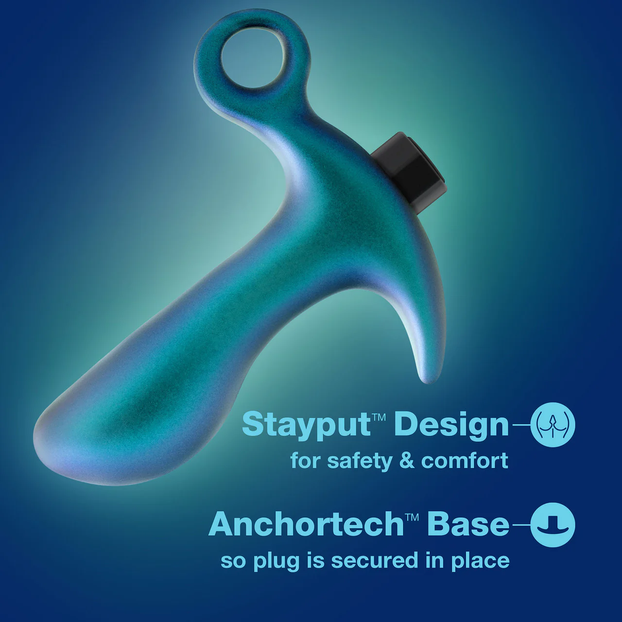 Anal Adventures Matrix Teleportation Silicone Rechargeable Vibrating Butt Plug By Blush - Lunar Blue - Image 8