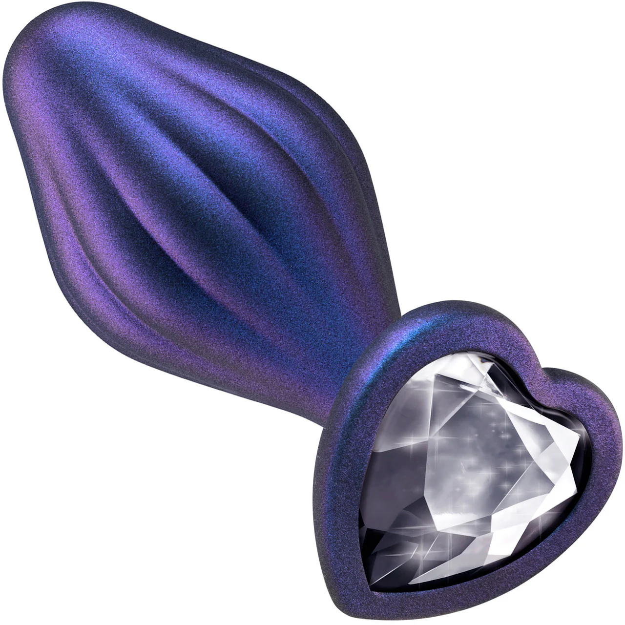Anal Adventures Matrix Wavy Bling Silicone Butt Plug By Blush - Sapphire - Image 2