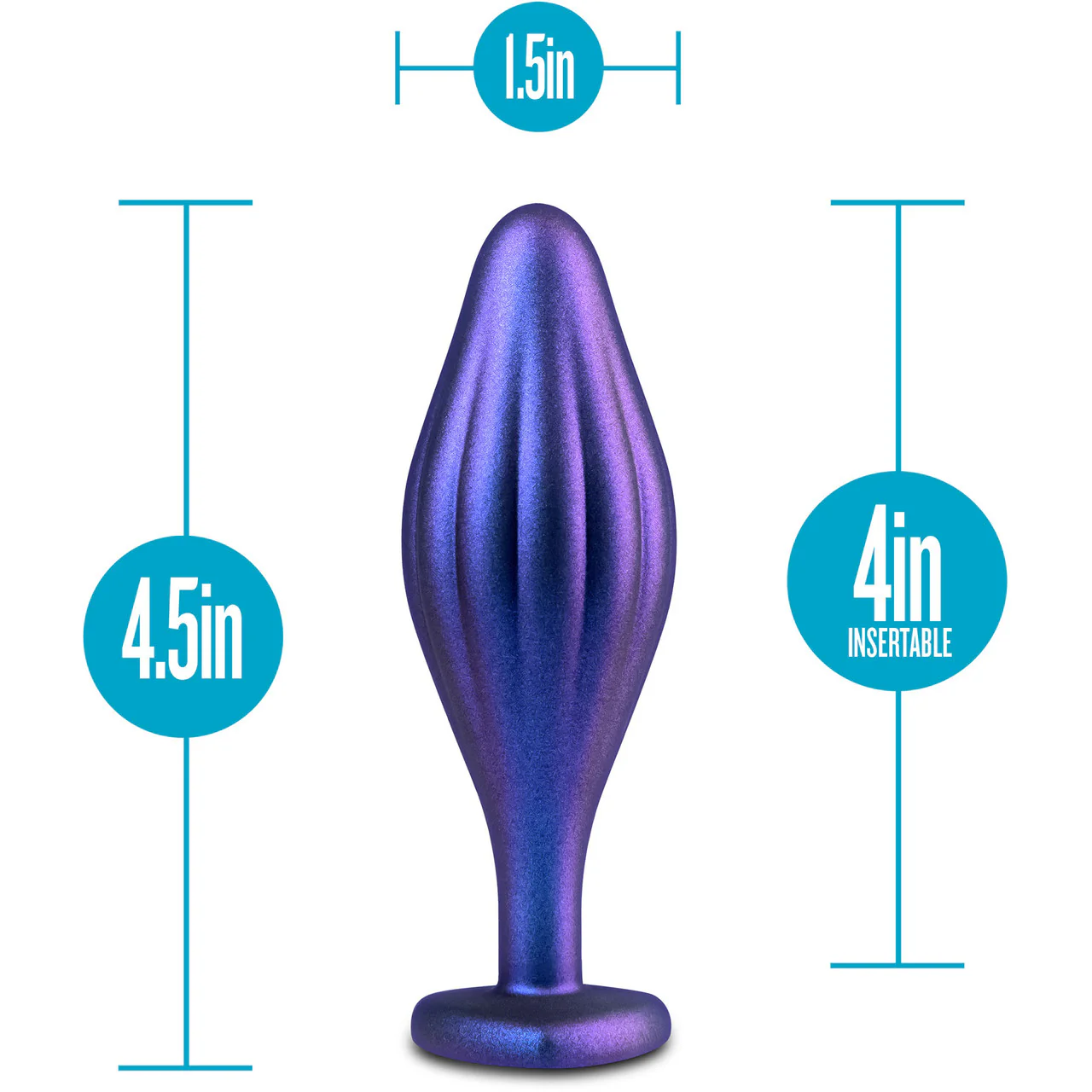 Anal Adventures Matrix Wavy Bling Silicone Butt Plug By Blush - Sapphire - Image 3