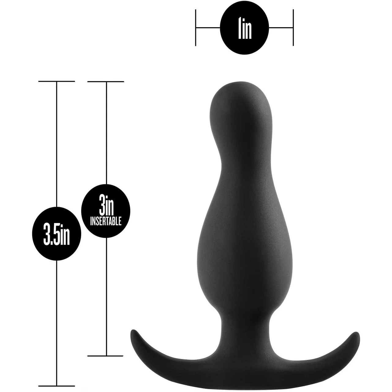 Anal Adventures Platinum Curve Silicone Butt Plug By Blush - Black - Image 3