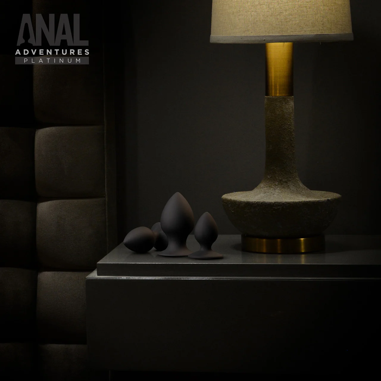 Anal Adventures Platinum Silicone Anal Stout 3 Piece Butt Plug Kit By Blush - Black - Image 4